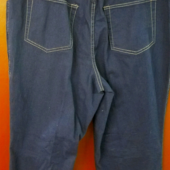 Dark Blue Denim 2xl Blue Pull Up 4 pocket Jeans - Picture 4 of 5